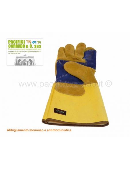 Guanti protezione solomon in pelle crosta con manicotto cm 16 en388