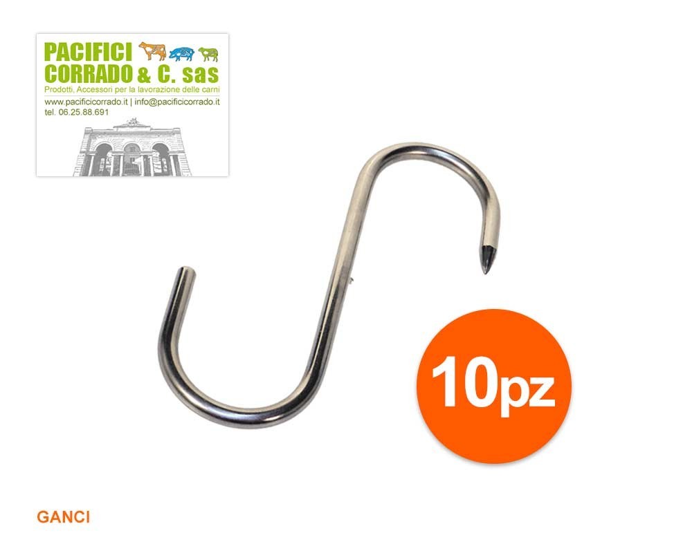 10 pezzi 10 pezzi HEAVYTOOL® Ganci a S 3mm x 24mm simmetrici in acciaio inox V4A AISI 316 Inox 10 pezzi 10 pezzi HEAVYTOOL® Ganci a S 3mm x 24mm simmetrici in acciaio inox V4A AISI 316 Inox