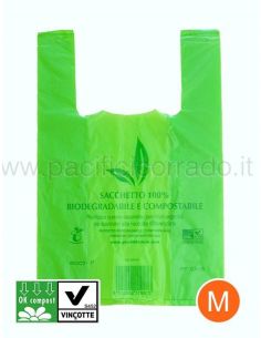 Sacchetti bio per rifiuti organici MAQA 500 pz Buste biodegradabili 23+7+7x40 cm Buste Shoppers compostabili 