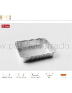 iCont - Vaschette alluminio 4 porz. 226x176x36h mm bordo G 100pz 2