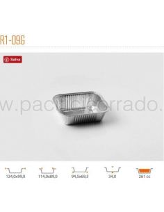 vaschetta alluminio mezza porzione 125 x 99 x 34h mm 2