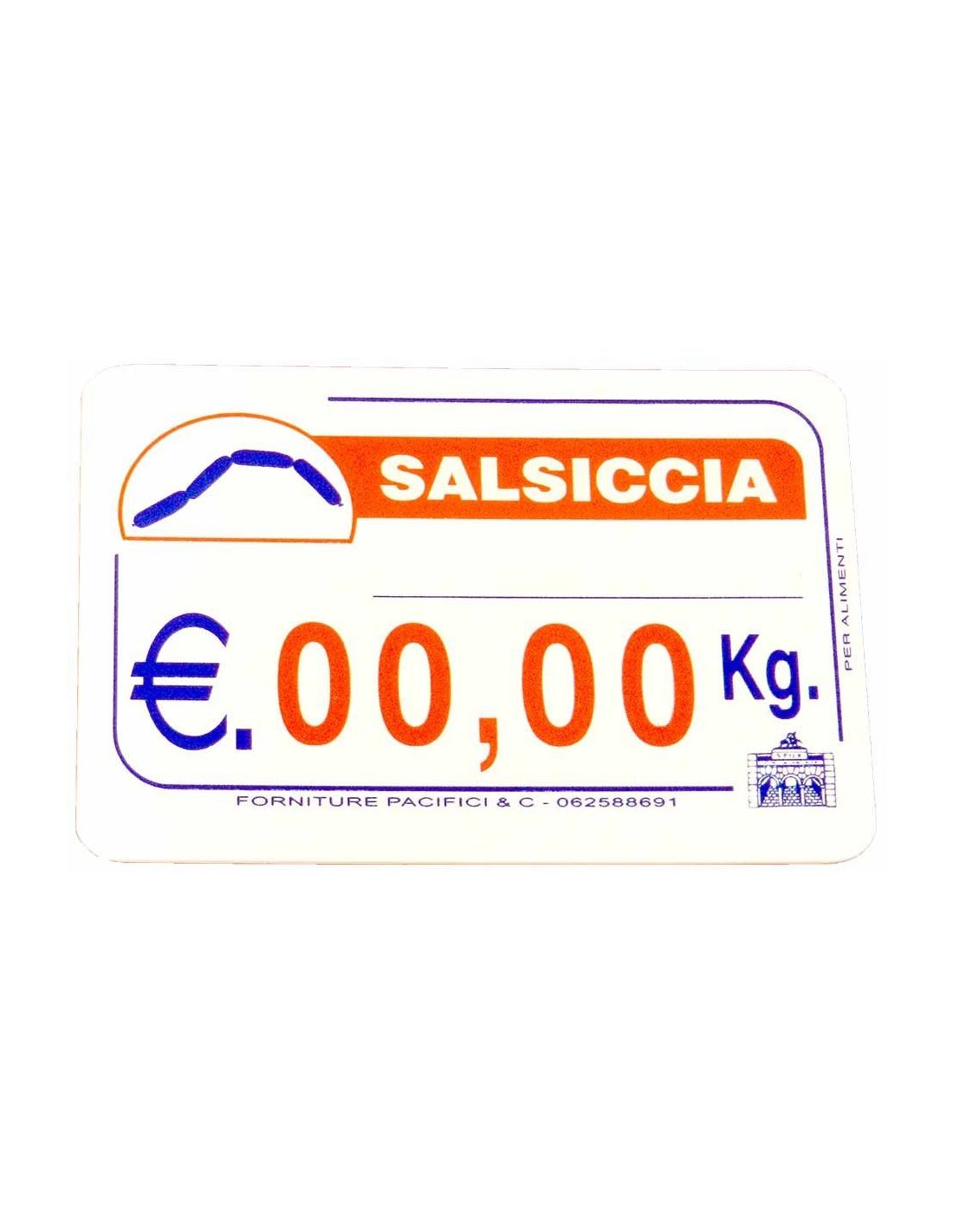 Cartellino segnaprezzi per Macellerie "Salsiccia"