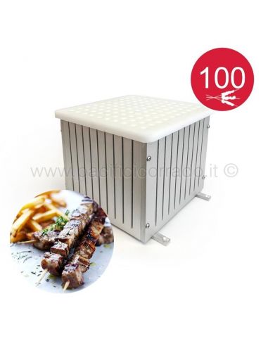 Macchina cubo taglia arrosticini da 100 pz alluminio da cm 13