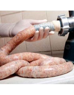 budello per salsiccia luganica, artificiale commestibile, o naturale salato.