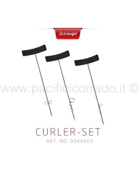 Triangle Curler set con tre decoratori per alimenti