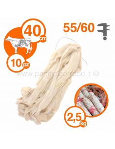 Budello per salami dritto di bue 55/60 legato a 40 cm