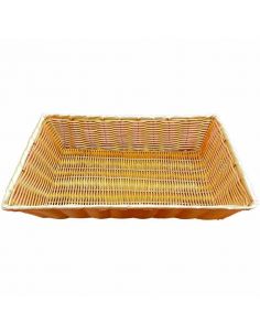 Cesto Dorè rettangolare intrecciato cm 40 x 28 x 8h