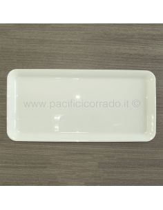 Piatto da esposizione rettangolare in MET cm 29x60 colore bianco 2