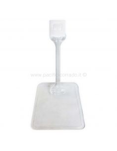 Mini piantana con asta trasparente orientabile con 3 diverse altezze