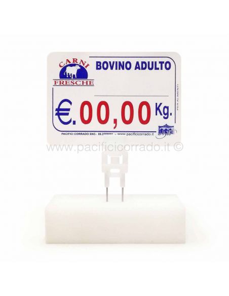 Cartellino segnaprezzi Bovino Adulto stampa serigrafica