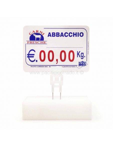 Cartellino segnaprezzi per Macellerie "Abbacchio"