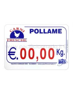 Cartellino segnaprezzi per Macellerie "Pollame"