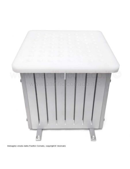 Cubo taglia Spiedini larghi 2cm da 64pz in alluminio e polietilene