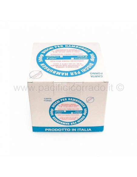 Dischi per hamburger da 500 g in carta forno colore bianco