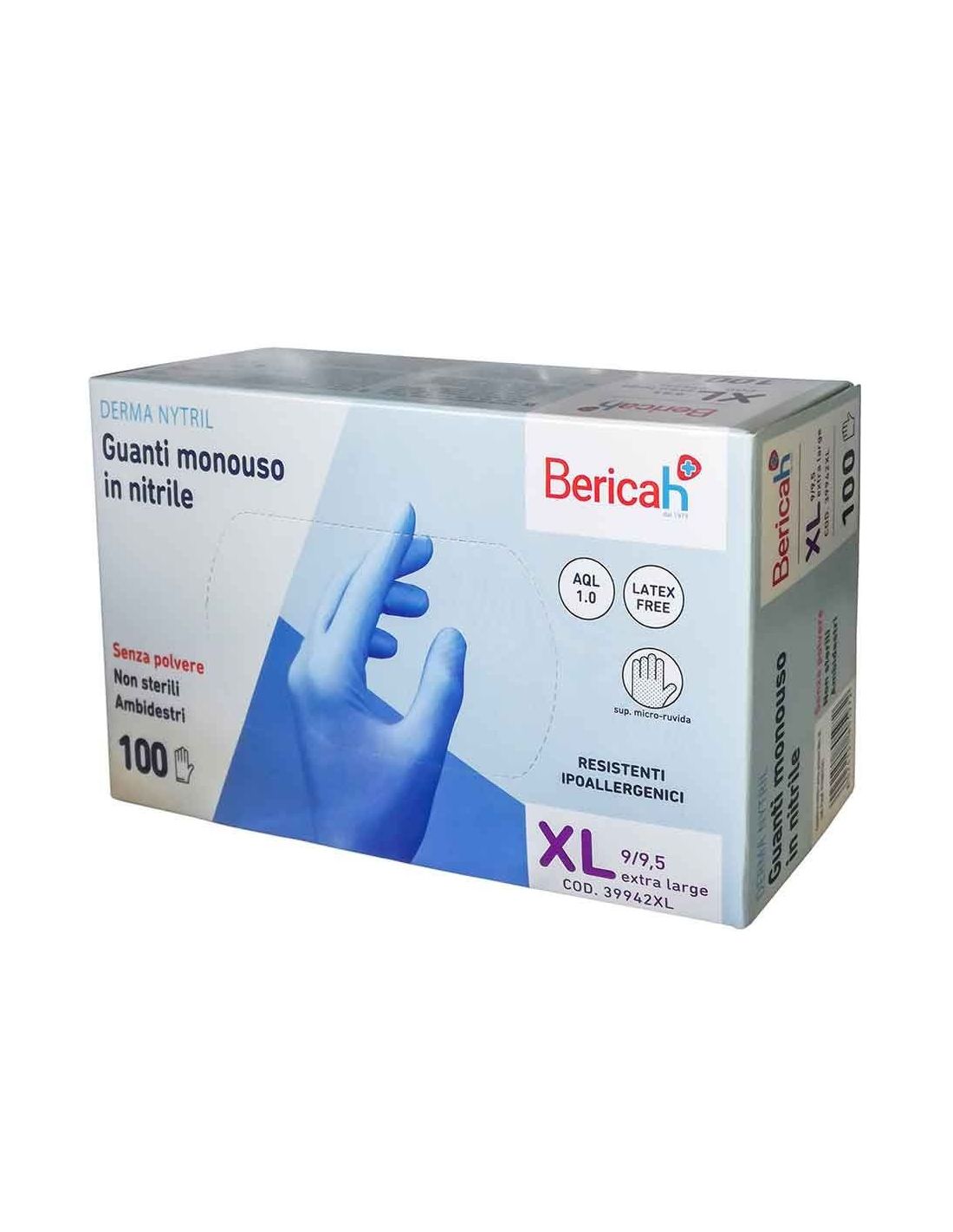 MD Fonscare - Guanti Monouso in Nitrile Senza Polvere Certificati CE - XL -  Box 100pz