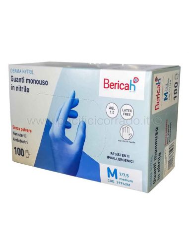 SkinBlu Guanti In Nitrile 100 Pezzi: Senza Polvere, Latex Free E Ipoallergenici, Taglia M