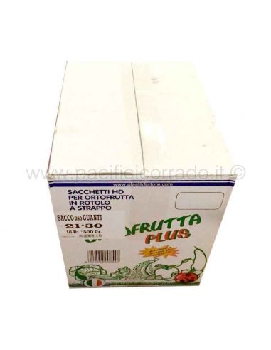 Sacco uso guanti 21*30 in pehd rotolo da 500 pz