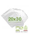 100 Sacchetti sottovuoto 20x30 cm goffrati per alimenti 105 micron