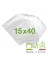 100 Sacchetti sottovuoto 15x40 cm goffrati per alimenti 105 micron