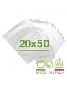 100 Sacchetti sottovuoto 20x50 cm goffrati per alimenti 105 micron