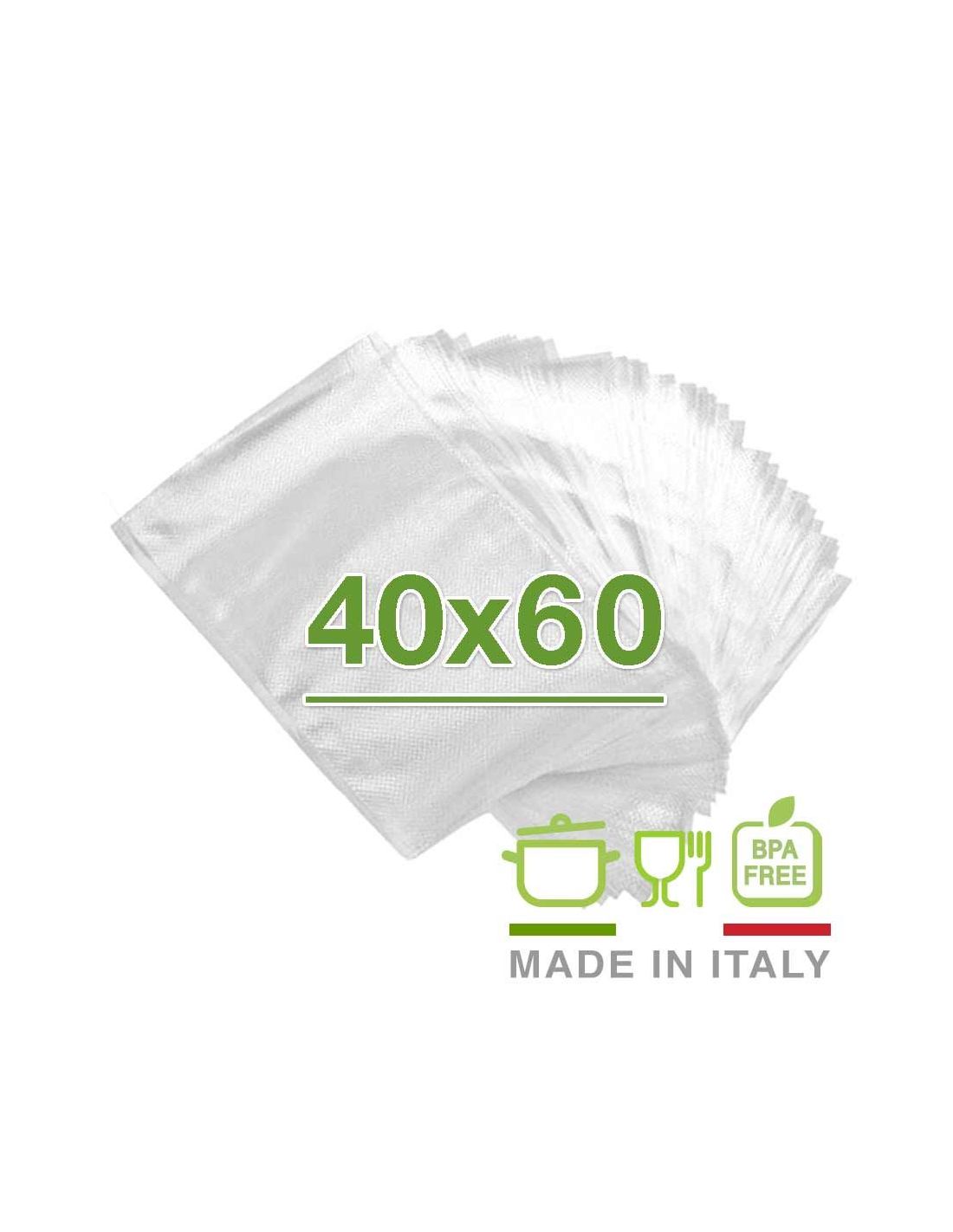 100 Buste sottovuoto 40x60 cm certificate per alimenti goffrate 105 micron