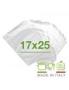 100 Sacchetti sottovuoto 17x25 cm goffrati per alimenti 105 micron