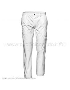 pantalone da lavoro cotone 100% colore bianco sanforizzato marca sir safety system
