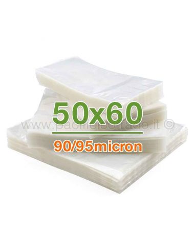 50 Buste sottovuoto 50x60 cm lisce per alimenti 90/95 micron