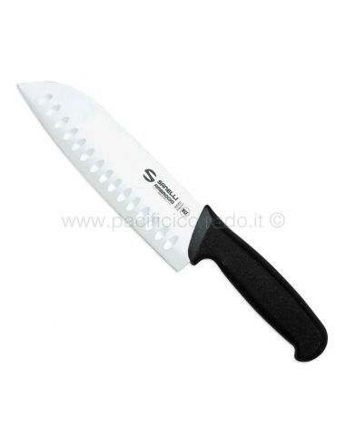 Sanelli Ambrogio coltello Santoku cm 18 olivato manico nero Sanelli Ambrogio coltello Santoku cm 18 olivato manico nero