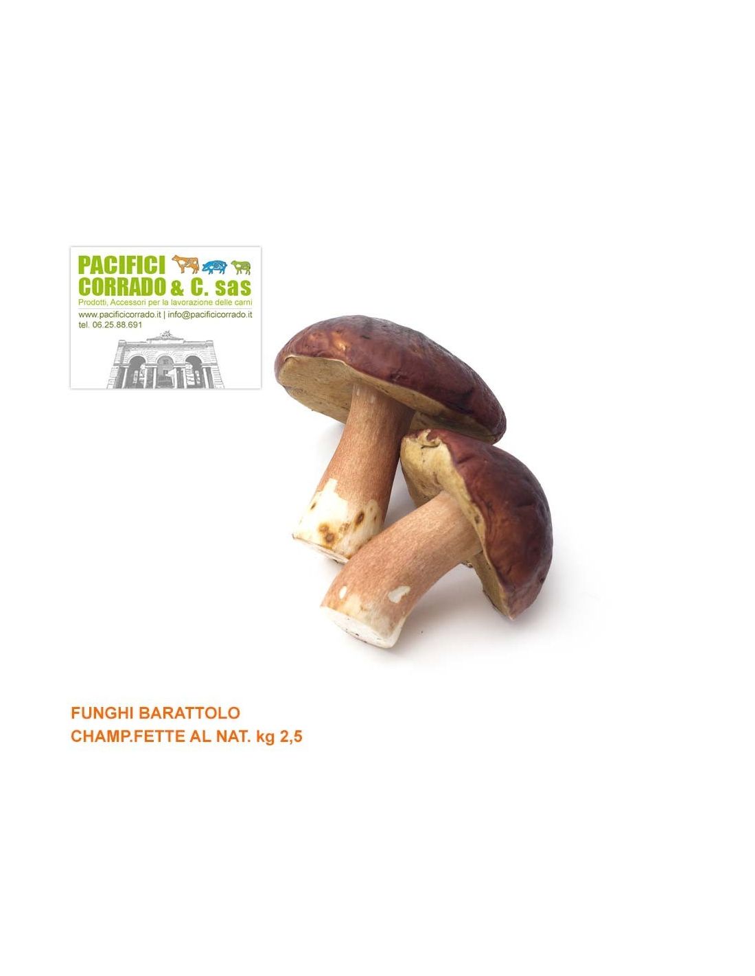 Funghi champignon fette al naturale kg 2,5