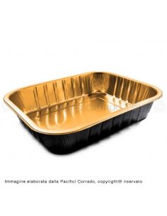 Contital linea Eclipse contenitori riciclabili al 100% in alluminio nero e oro 4 porzione