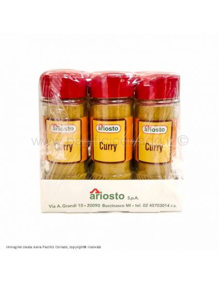 Ariosto curry in barattoli 60g confezione da 6 pz vista laterale