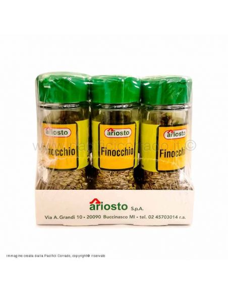 Ariosto finocchio in barattoli 30g confezione da 6pz vista laterale