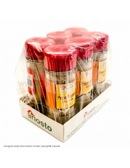 Ariosto pepe bianco macinato in barattoli 55g confezione da 6pz