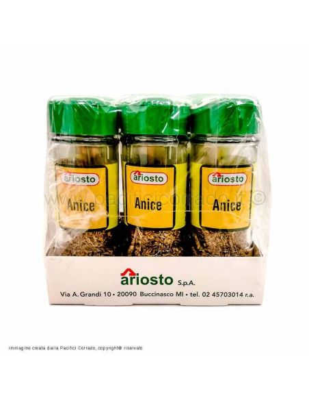 Ariosto anice in barattoli 33g confezione da 6pz vista laterale