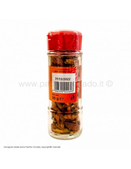 Ariosto peperoncino intero in barattoli da 20g vista posteriore