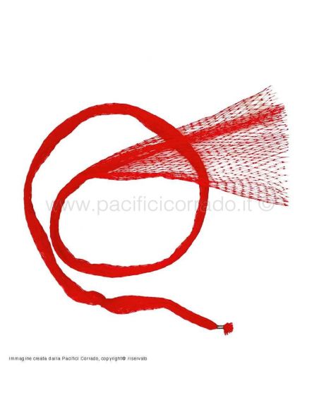 una rete moplen colore rosso per appendere prosciutti