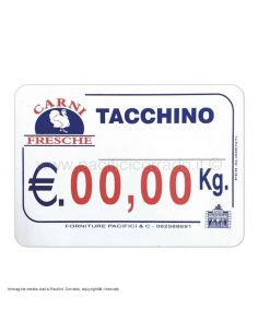 Cartellino segnaprezzi da banco per Macellerie carne tacchino