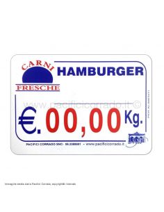 Cartellino segnaprezzi da banco per Macellerie HAMBURGER