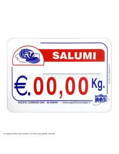 Cartellino segnaprezzi da banco per Macellerie SALUMI