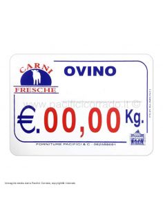 Cartellino segnaprezzi da banco per Macellerie OVINO