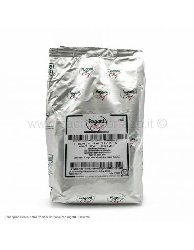 Premix salsiccia naturale da kg 1 sacchetto vista etichetta