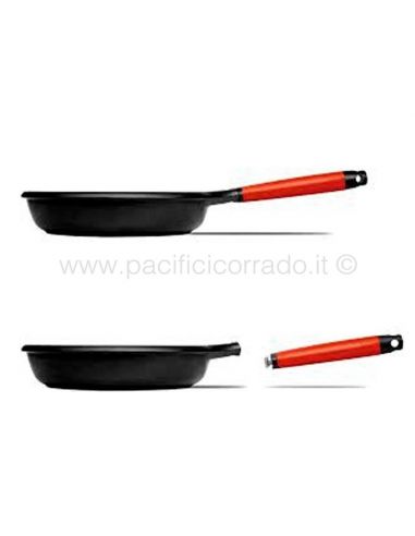 Castey – Padella WOK a induzione Ø 28 cm con manico smontabile