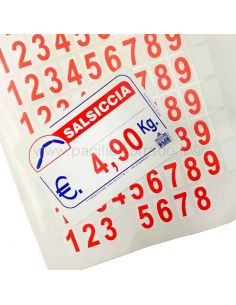 Numeri adesivi per cartellini segnaprezzi