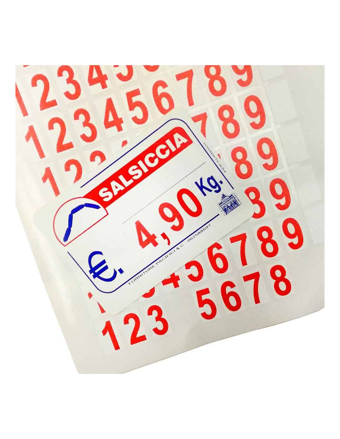Numeri adesivi per cartellini segnaprezzi