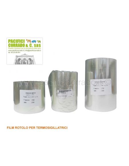 Film rotolo per termosigillatrici tipo pet/pp 12-50 mt 200 altezza cm 27