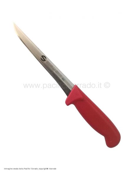 Ambrogio Sanelli coltello da disosso stretto manico rosso 16 cm