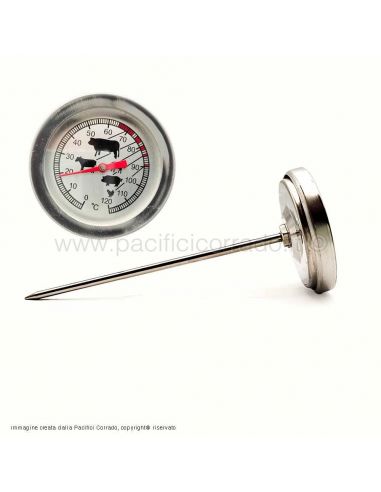 termometro a sonda in acciaio inox per misurare la temperatura della carne