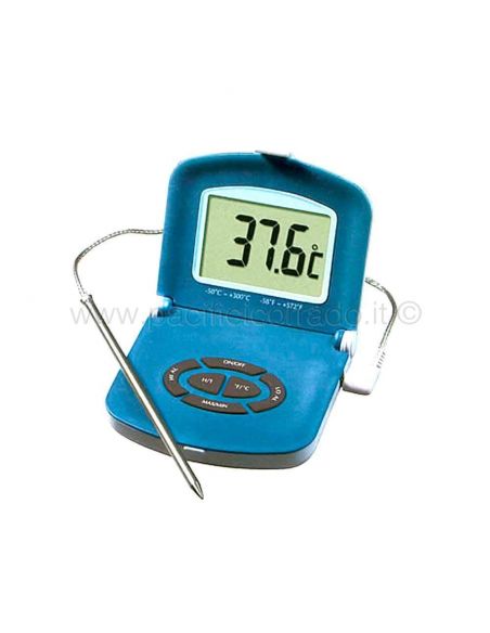 Termometro con sonda e cavo in acciaio inox ideale per le misurazioni nel forno