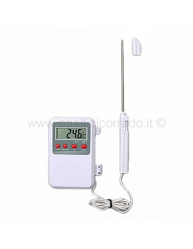 Termometro digitale con sonda inox con allarme